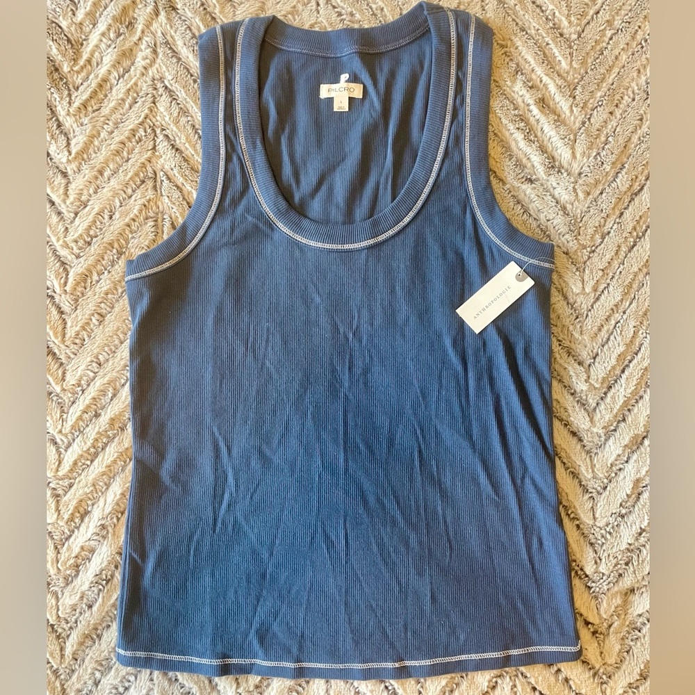 NWT Anthropology navy ribbed tank
